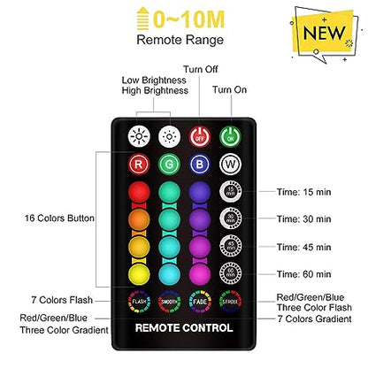 16 Colors LED Night Light 3D Printing Moon Light with Stand & Remote